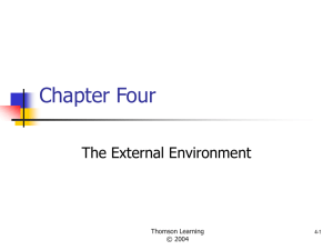 Chapter Four The External Environment Thomson Learning © 2004