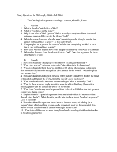 Study Questions for Philosophy 1000—Fall 2004.  I.