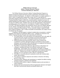 William Paterson University Athletic Training Education Program Technical Standards for Admission