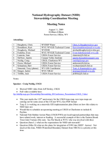 National Hydrography Dataset (NHD) Stewardship Coordination Meeting Meeting Notes