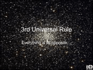 3rd Universal Rule Everything is its opposite…