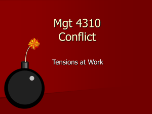 Mgt 4310 Conflict Tensions at Work