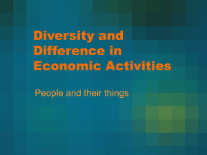 Diversity and Difference in Economic Activities People and their things