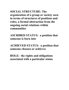 SOCIAL STRUCTURE: The organization of a group or society seen