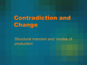 Contradiction and Change Structural marxism and ‘modes of production’
