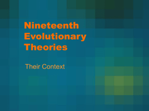 Nineteenth Evolutionary Theories Their Context