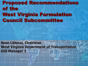 Proposed Recommendations of the West Virginia Formulation Council Subcommittee