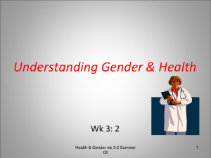 Understanding Gender &amp; Health Wk 3: 2 1