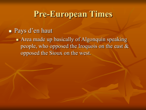 Pre-European Times Pays d’en haut