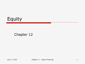 Equity Chapter 12 July 17, 2016 1