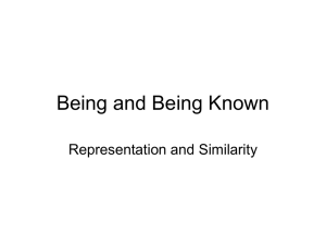 Being and Being Known Representation and Similarity
