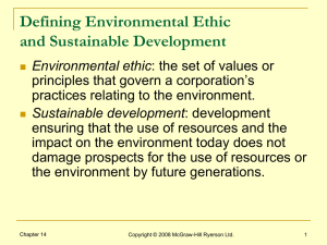 Defining Environmental Ethic and Sustainable Development