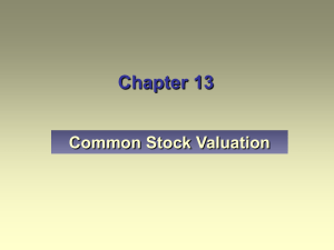 Chapter 13 Common Stock Valuation