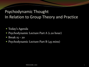 Psychodynamic Thought In Relation to Group Theory and Practice