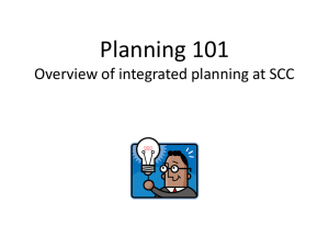 Planning 101 Overview of integrated planning at SCC
