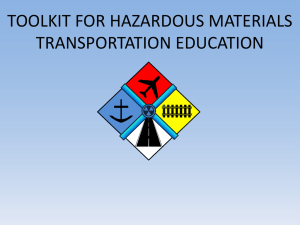 TOOLKIT FOR HAZARDOUS MATERIALS TRANSPORTATION EDUCATION