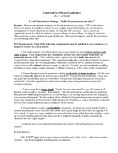 Team Service Project Guidelines (2011 Version)