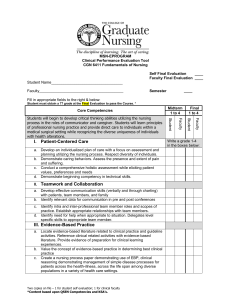 MSN-EPROGRAM Clinical Performance Evaluation Tool CGN 6411 Fundamentals of Nursing