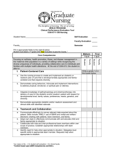 MSN-E PROGRAM Clinical Performance Evaluation Tool