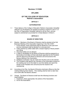Revision 11/15/00  BYLAWS OF THE COLLEGE OF EDUCATION