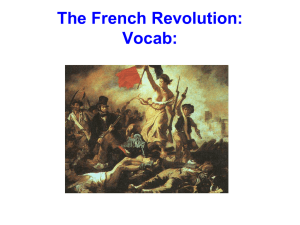 The French Revolution: Vocab: