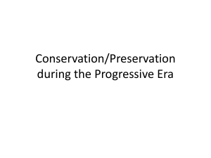 Conservation/Preservation during the Progressive Era