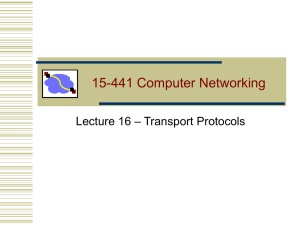 15-441 Computer Networking – Transport Protocols Lecture 16