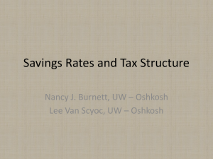 Savings Rates and Tax Structure Nancy J. Burnett, UW – Oshkosh