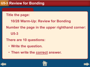 Review for Bonding