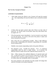 Chapter Two  The Two Key Concepts in Finance ANSWERS TO QUESTIONS