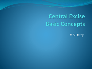 Central Excise Tax- basic concepts conducted on 13.05.2016