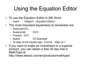 Using the Equation Editor