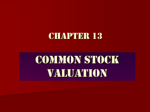 Common Stock Valuation Chapter 13