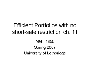 Efficient Portfolios with no short-sale restriction ch. 11 MGT 4850 Spring 2007