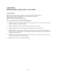 CHAPTER 6 DISCOUNTED CASH FLOW VALUATION