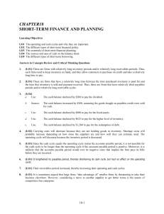 CHAPTER18 SHORT-TERM FINANCE AND PLANNING