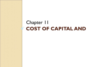 COST OF CAPITAL AND Chapter 11