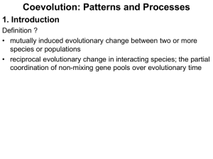 Coevolution: Patterns and Processes 1. Introduction