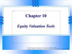 Chapter 10 Equity Valuation Tools