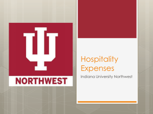 Hospitality Expenses Indiana University Northwest