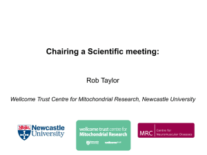 Chairing a Scientific meeting: Rob Taylor