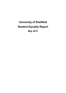 University of Sheffield Student Equality Report May 2013