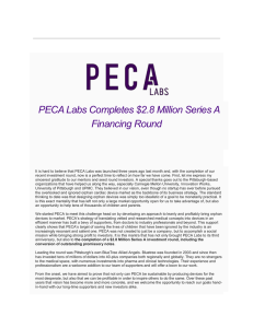PECA Labs Completes $2.8 Million Series A Financing Round