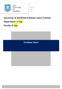 Graduate Intern University of Sheffield Graduate Intern Scheme Department of xxx