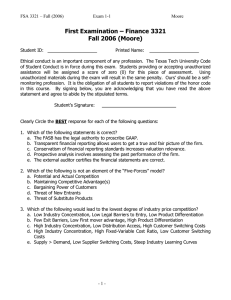 First Examination – Finance 3321 Fall 2006 (Moore)