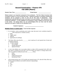 Second Examination – Finance 470 Fall 2005 (Moore)