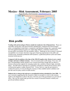 Mexico - Risk Assessment, February 2005 Risk profile