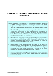 CHAPTER 3:  GENERAL GOVERNMENT SECTOR REVENUES