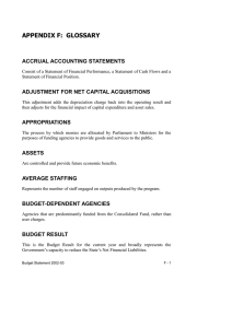 APPENDIX F:  GLOSSARY ACCRUAL ACCOUNTING STATEMENTS