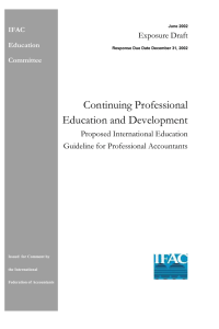 Continuing Professional Education and Development Exposure Draft